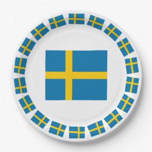 SCHWEDEN-FLAGGE PAPPTELLER