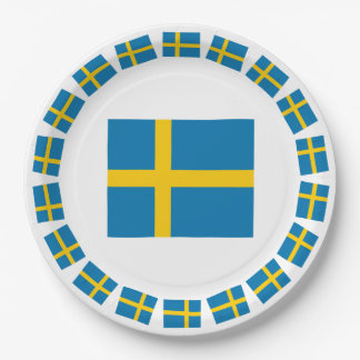 SCHWEDEN-FLAGGE PAPPTELLER