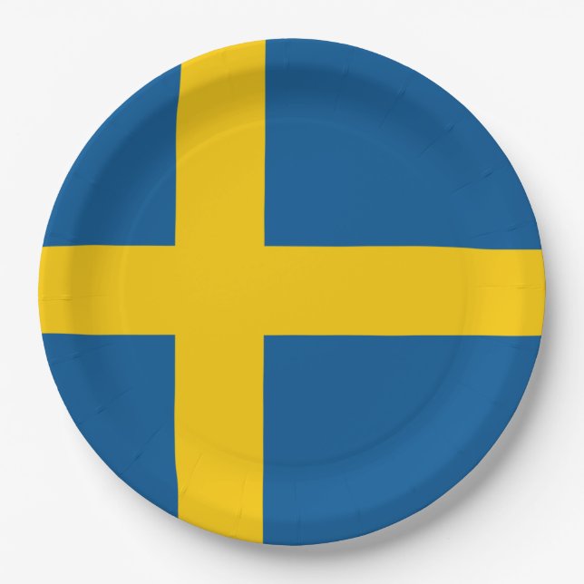 Schweden-Flagge Pappteller (Vorderseite)