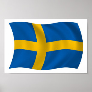 Schweden-Flagge Poster Druck