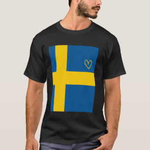 Schweden-Flagge Schwedisches Herz Stolzes Erbe Nat T-Shirt