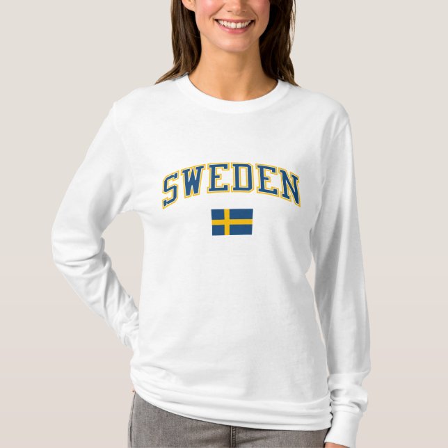 Schweden + Flagge T-Shirt (Vorderseite)