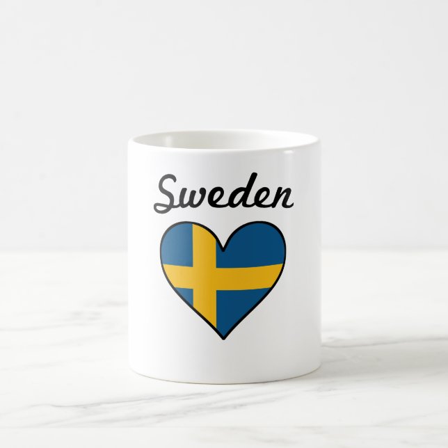 Schweden-Flaggen-Herz Kaffeetasse (Mittel)