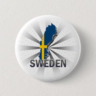 Schweden-Flaggen-Karte 2,0 Button