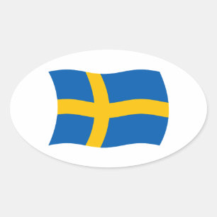 Schweden Flaggenaufkleber Ovaler Aufkleber