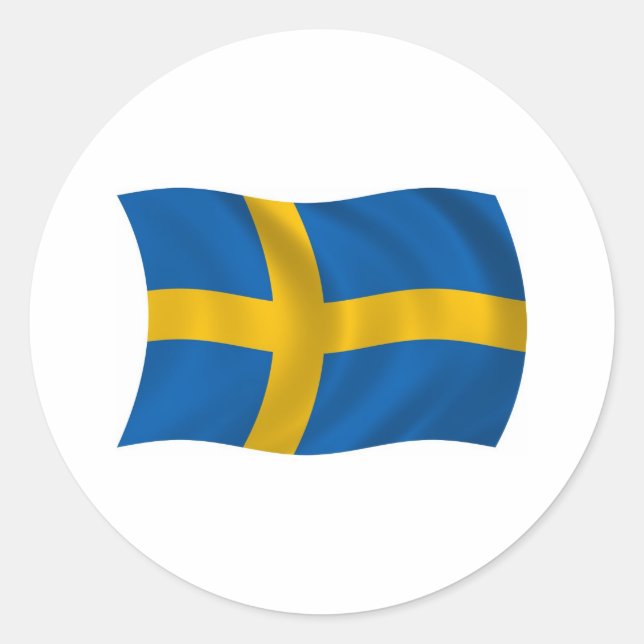 Schweden Flaggenaufkleber Runder Aufkleber (Vorderseite)