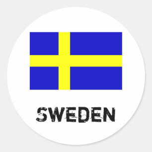 Schweden-Flaggenaufkleber Runder Aufkleber