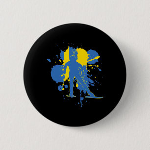 Schweden - Flaggenbiathlonist - Schwedischer Biath Button