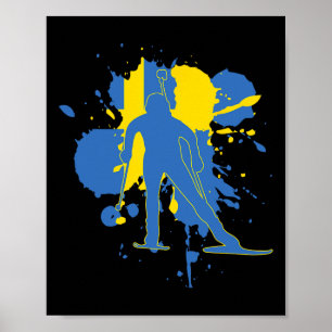 Schweden - Flaggenbiathlonist - Schwedischer Biath Poster