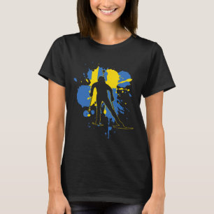 Schweden Flaggenbiathlonist - Schwedischer Biathlo T-Shirt