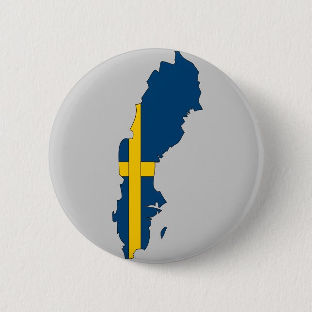 Schweden-Flaggenkarte Button (Vorderseite)