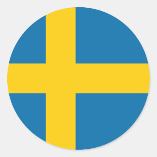 Schweden Flaggenklassiker-Round-Aufkleber Runder Aufkleber
