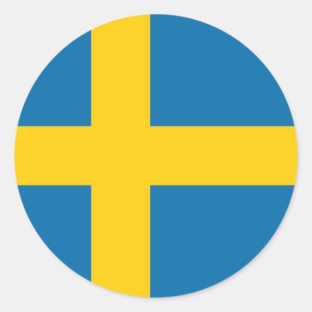 Schweden Flaggenklassiker-Round-Aufkleber Runder Aufkleber (Vorderseite)