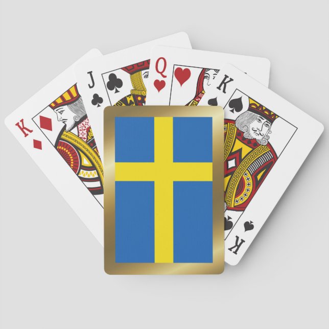Schweden Flaggenplatzierungen Spielkarten (Rückseite)