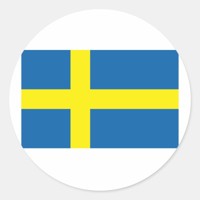Schweden Flaggenprodukte Runder Aufkleber (Vorderseite)