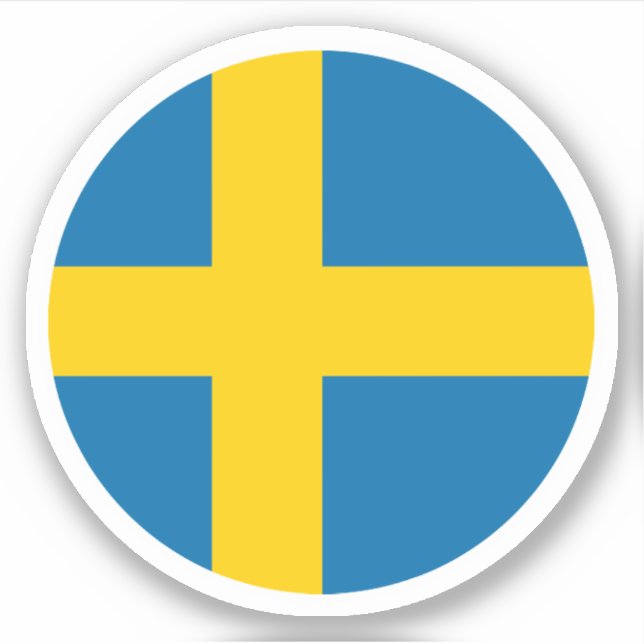 Schweden Flaggenrundkleber Aufkleber (Vorderseite)
