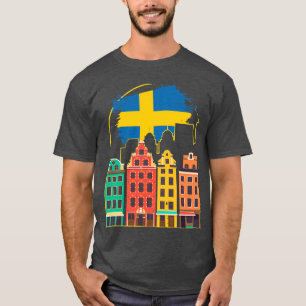 Schweden Flaggenskandinavien Stockholm Football T-Shirt