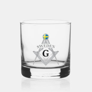 Schweden Freimaurerei Zeichen Whiskyglas