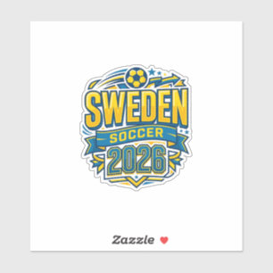 Schweden Fußball 2026 Fußball Fett Land Typografie Aufkleber