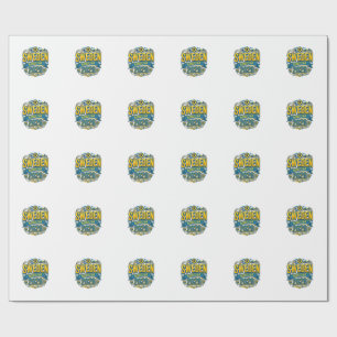 Schweden Fußball 2026 Fußball Fett Land Typografie Geschenkpapier
