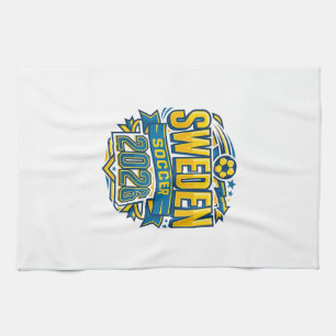 Schweden Fußball 2026 Fußball Fett Land Typografie Geschirrtuch