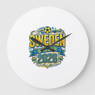 Schweden Fußball 2026 Fußball Fett Land Typografie Große Wanduhr