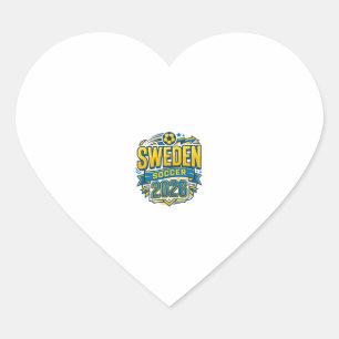 Schweden Fußball 2026 Fußball Fett Land Typografie Herz-Aufkleber