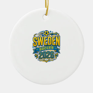 Schweden Fußball 2026 Fußball Fett Land Typografie Keramik Ornament
