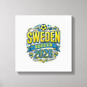 Schweden Fußball 2026 Fußball Fett Land Typografie Leinwanddruck