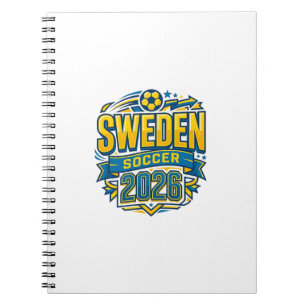 Schweden Fußball 2026 Fußball Fett Land Typografie Notizblock