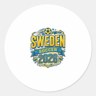 Schweden Fußball 2026 Fußball Fett Land Typografie Runder Aufkleber