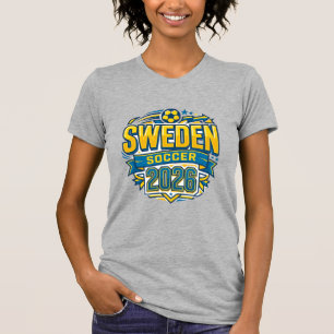 Schweden Fußball 2026 Fußball Fett Land Typografie T-Shirt