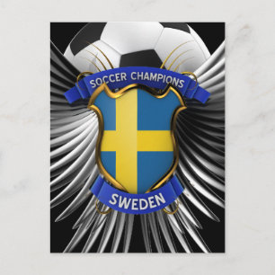 Schweden Fußball-Champions Postkarte