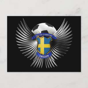 Schweden Fußball-Champions Postkarte