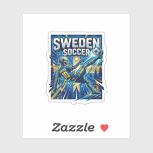 Schweden Fußball Skelett Stürmer Nationen Poster S Aufkleber