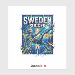 Schweden Fußball Skelett Stürmer Nationen Poster S Aufkleber