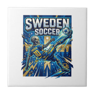 Schweden Fußball Skelett Stürmer Nationen Poster S Fliese