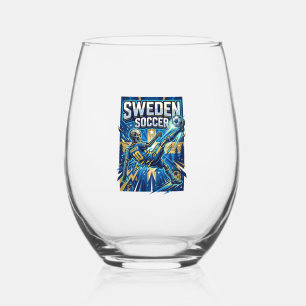 Schweden Fußball Skelett Stürmer Nationen Poster S Weinglas Ohne Stiel