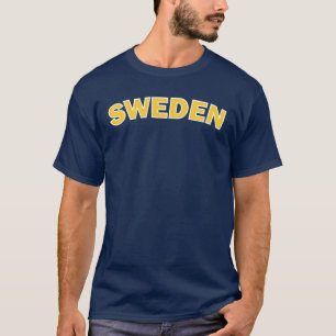 Schweden-Gelb auf blauem T - Shirt