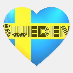 Schweden-Herz-Flagge Herz-Aufkleber