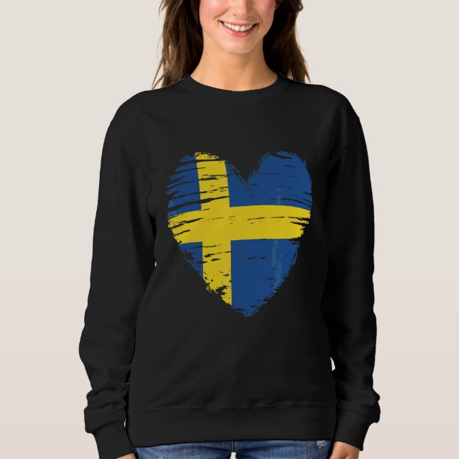 Schweden Herz Schwedische Flagge Schwedischer Prei Sweatshirt (Vorderseite)