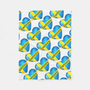 Schweden Herzenflagge Fleecedecke