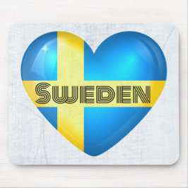 Schweden Herzenflagge Mousepad