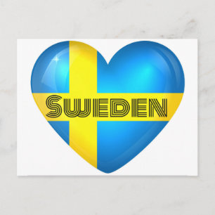 Schweden Herzenflagge Postkarte