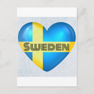 Schweden Herzenflagge Postkarte