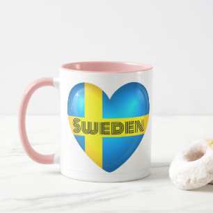 Schweden Herzenflagge Tasse