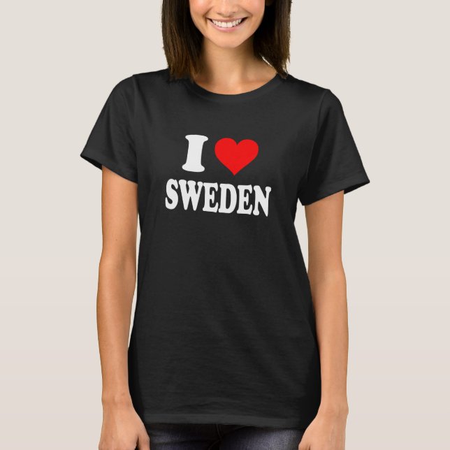 Schweden - I Heart Schweden - I Liebe Schweden T-Shirt (Vorderseite)