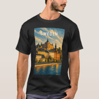 Schweden Illustration Reise Kunst Vintage