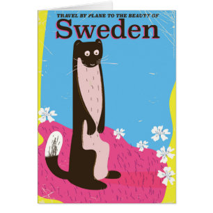 Schweden Karikatur Vintage-Reiseposter