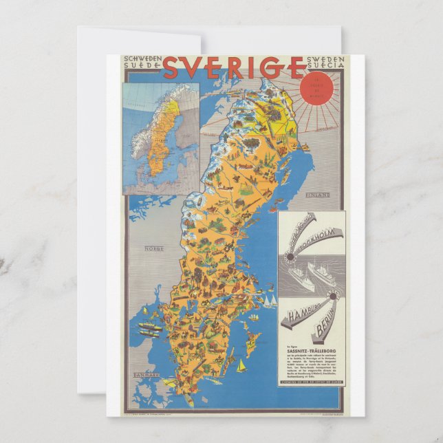 Schweden Karte (Vorderseite)